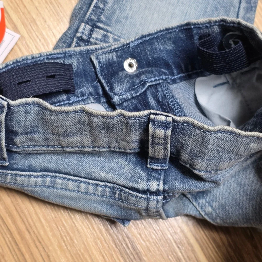 NWT Wonder Nation Toddler Boys Blue Denim Jeans Reinforced Knee‎ Size 12 Months